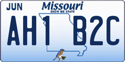 MO license plate AH1B2C