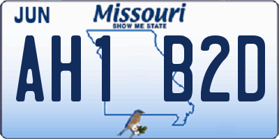 MO license plate AH1B2D