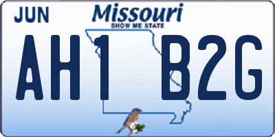 MO license plate AH1B2G