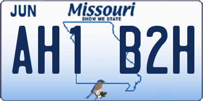 MO license plate AH1B2H