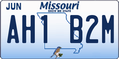 MO license plate AH1B2M