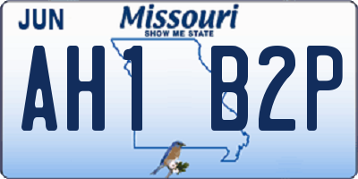 MO license plate AH1B2P