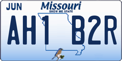 MO license plate AH1B2R