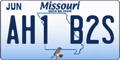 MO license plate AH1B2S