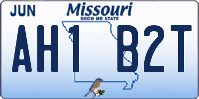 MO license plate AH1B2T