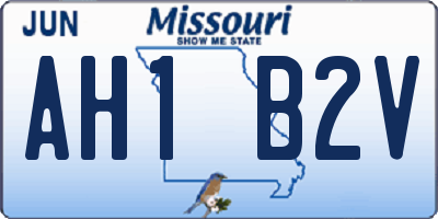 MO license plate AH1B2V