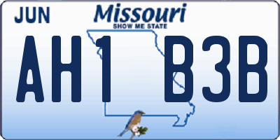 MO license plate AH1B3B