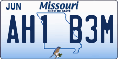 MO license plate AH1B3M