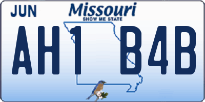 MO license plate AH1B4B