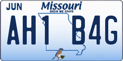 MO license plate AH1B4G