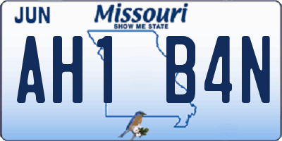 MO license plate AH1B4N