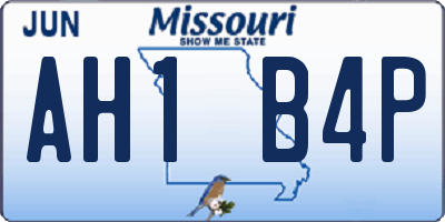 MO license plate AH1B4P