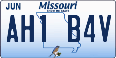 MO license plate AH1B4V