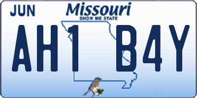 MO license plate AH1B4Y