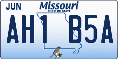 MO license plate AH1B5A