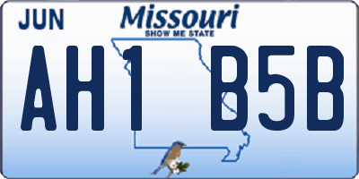 MO license plate AH1B5B