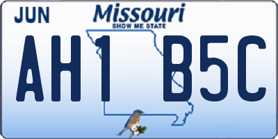 MO license plate AH1B5C