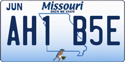 MO license plate AH1B5E