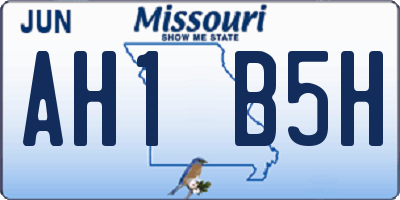 MO license plate AH1B5H