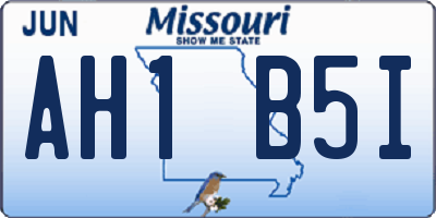 MO license plate AH1B5I