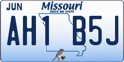 MO license plate AH1B5J