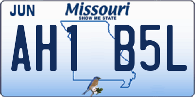 MO license plate AH1B5L