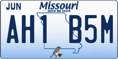 MO license plate AH1B5M