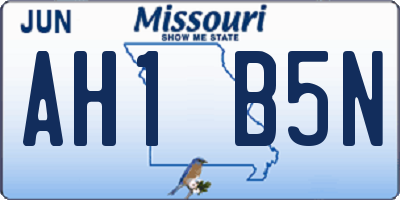 MO license plate AH1B5N