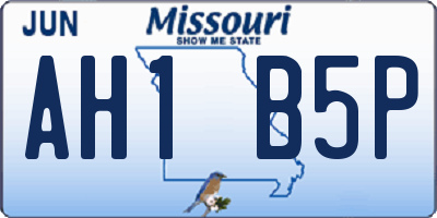 MO license plate AH1B5P