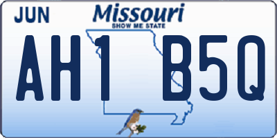 MO license plate AH1B5Q