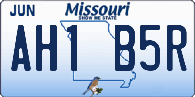 MO license plate AH1B5R