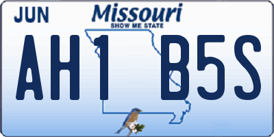 MO license plate AH1B5S