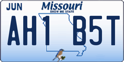 MO license plate AH1B5T