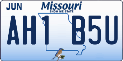 MO license plate AH1B5U