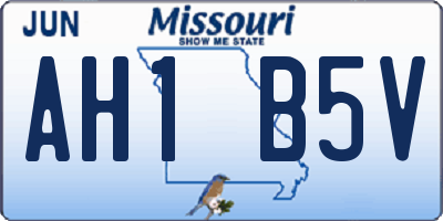 MO license plate AH1B5V