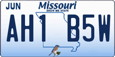 MO license plate AH1B5W