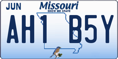 MO license plate AH1B5Y