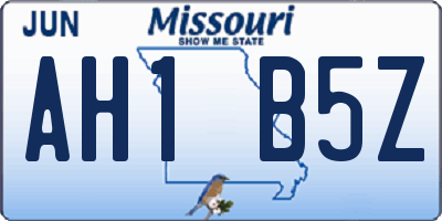 MO license plate AH1B5Z