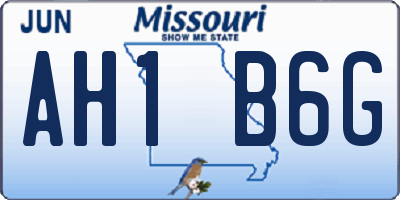 MO license plate AH1B6G