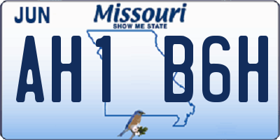 MO license plate AH1B6H