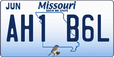 MO license plate AH1B6L