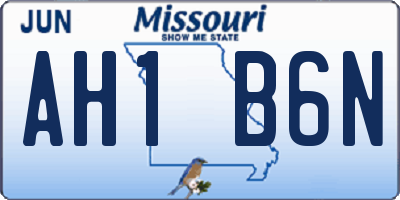 MO license plate AH1B6N