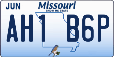 MO license plate AH1B6P