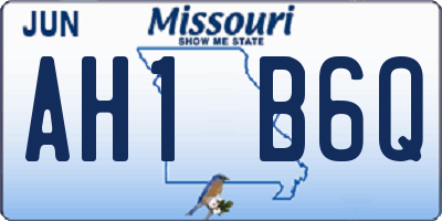 MO license plate AH1B6Q