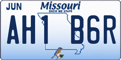 MO license plate AH1B6R