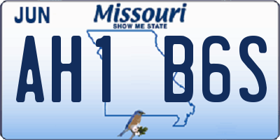 MO license plate AH1B6S