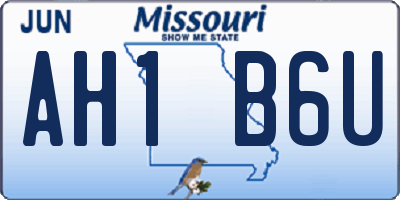 MO license plate AH1B6U