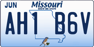 MO license plate AH1B6V