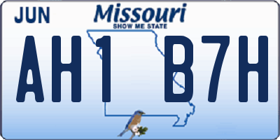 MO license plate AH1B7H