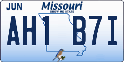 MO license plate AH1B7I